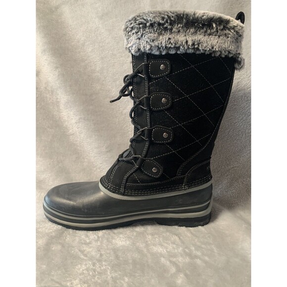 Khombu Winter Boots Womens 9 M Black Ellie Suede Faux Fur -20 Degrees Rated Cozy - Picture 6 of 16